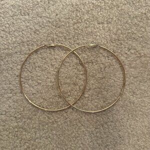 Large gold toned hoop earrings